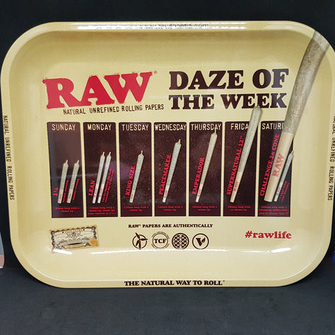 RAW Metal Rolling Tray - Daze of the Week - Large