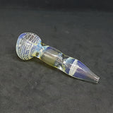 Glass Pipe - 10cm - White Bubble