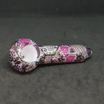 Colourful Mexican Skulls Glass Pipe - 13cm
