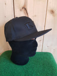 RAW Flat Snapback Poker Cap - Black on Black