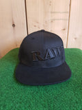RAW Flat Snapback Poker Cap - Black on Black